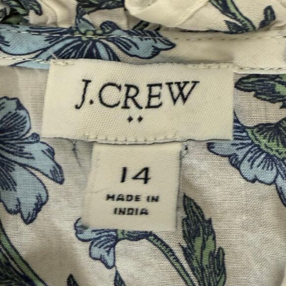 J.Crew Blue Floral Maxi Dress Women’s Medium Boho Ruffle Hem Summer V-Neck - Picture 7 of 10